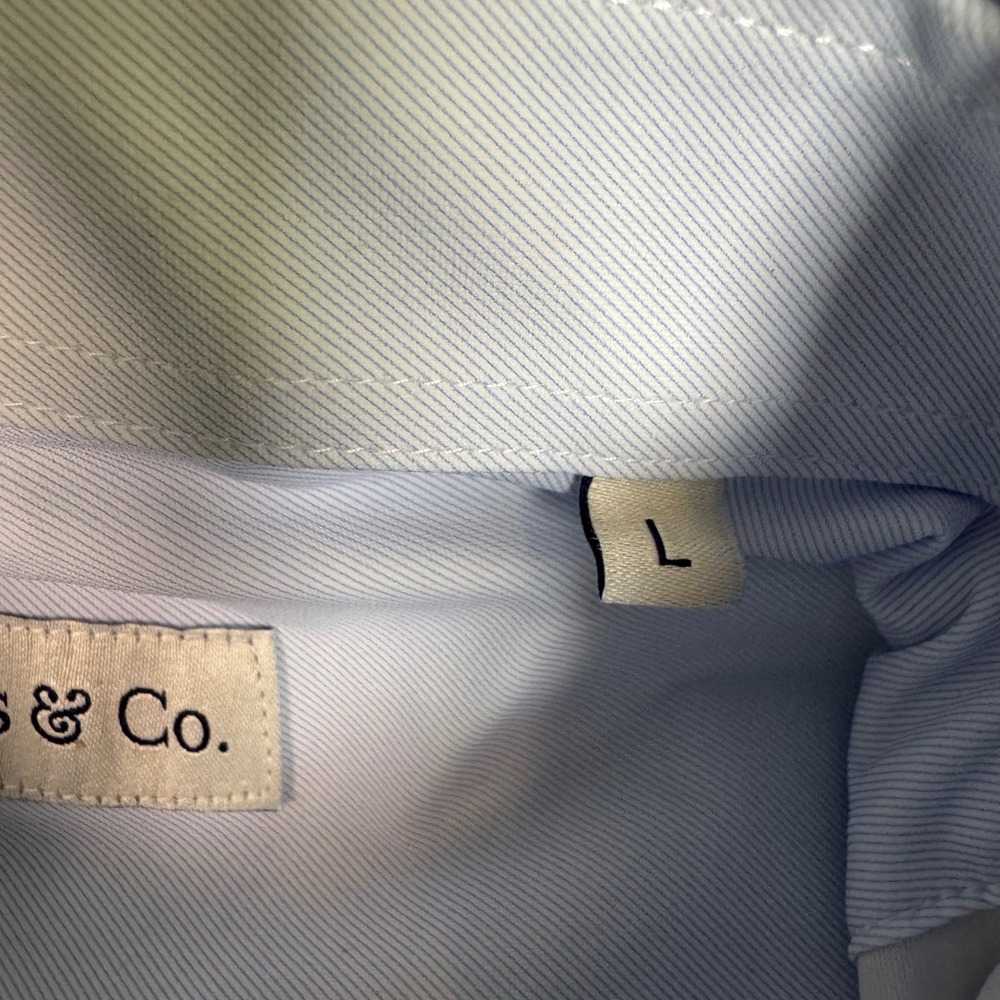 NWT Collars & Co Mens Apex Performance Dress Shirt L Pale Blue Nylon Spandex - Picture 5 of 12